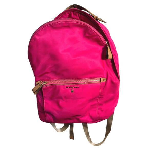 Michael Kors Kelcey Fuchsia Nylon Backpack Bookbag - Picture 1 of 12